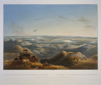Junction of the Yellowstone River with the Missouri by Karl Bodmer
